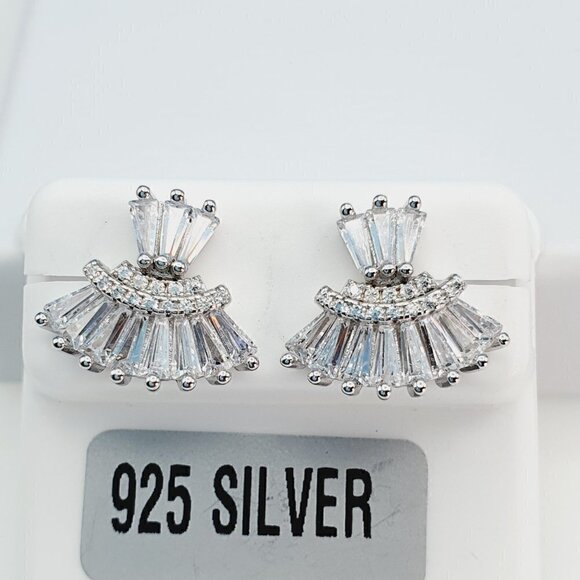 "925 Sterling Silver Cubic Zirconia Earrings, U19254838 - Picture 1 of 11